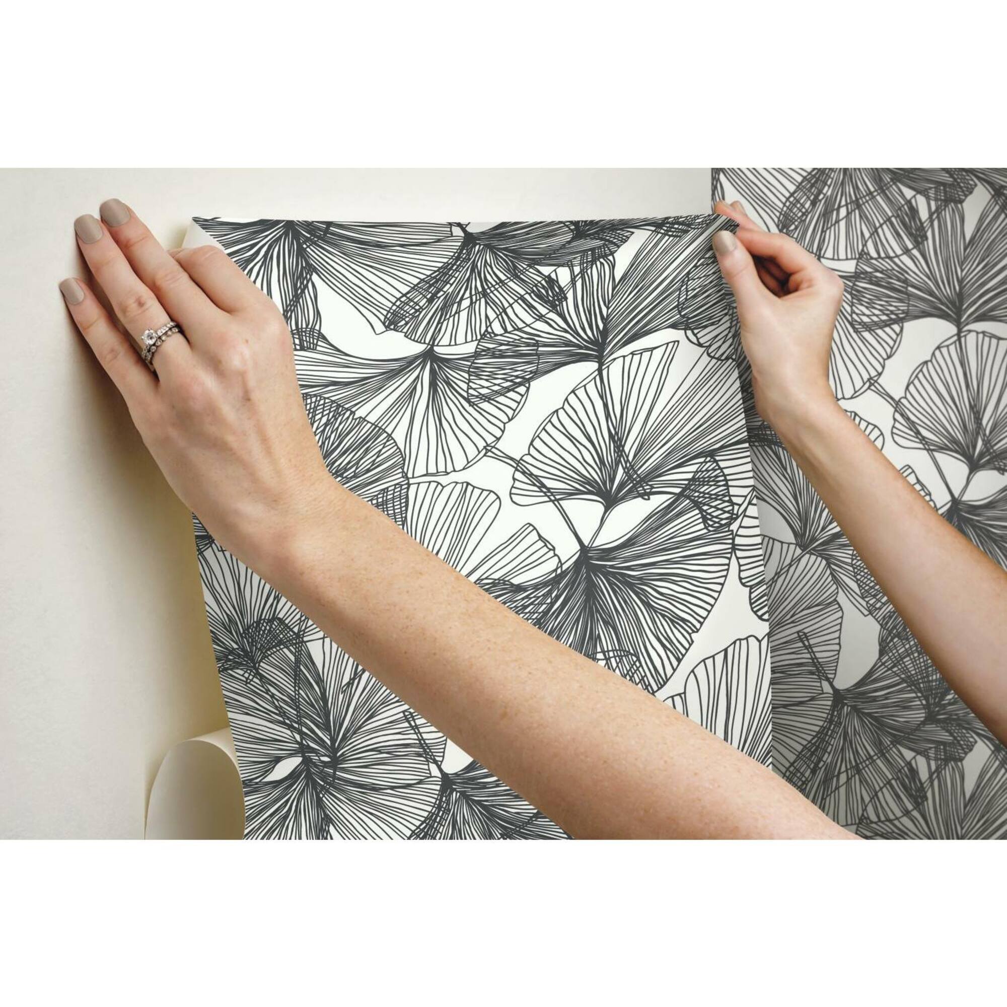 RoomMates Gingko Leaves Peel & Stick Wallpaper
